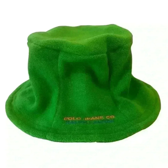 Vintage Y2K 90's Polo Jeans Company Ralph Lauren Bucket Hat Green Soft Logo